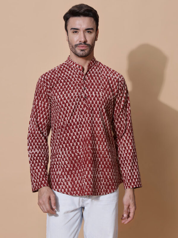 MOSHI Dabu Print Cotton Short Kurta