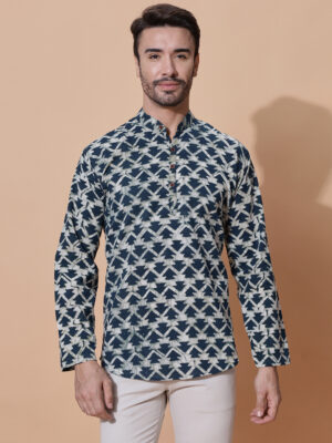 MOSHI Dabu Print Cotton Short Kurta