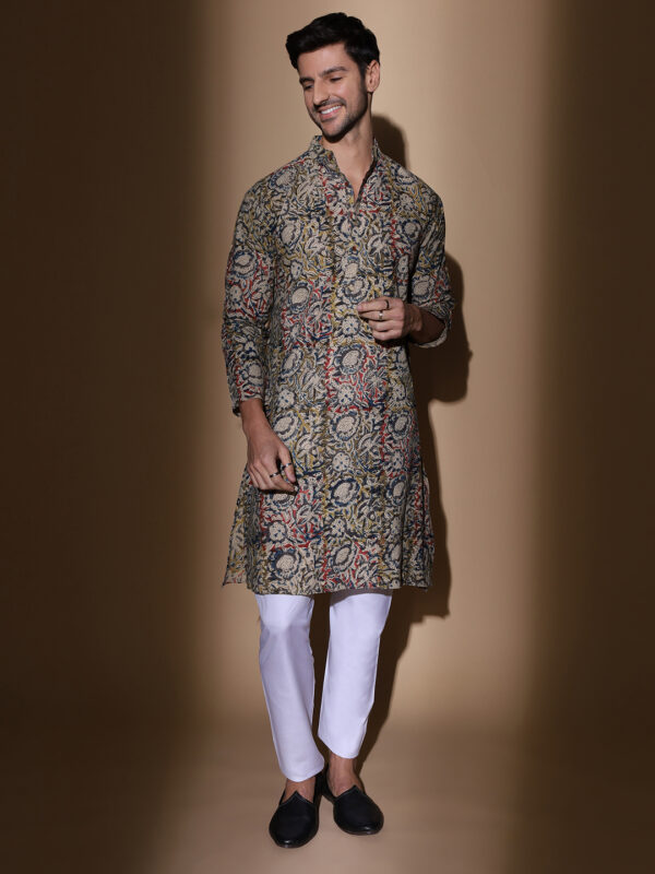 MOSHI Kalamkari Print Cotton Long Kurta